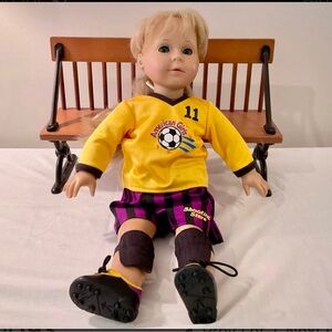 American Girl Doll and School Bench